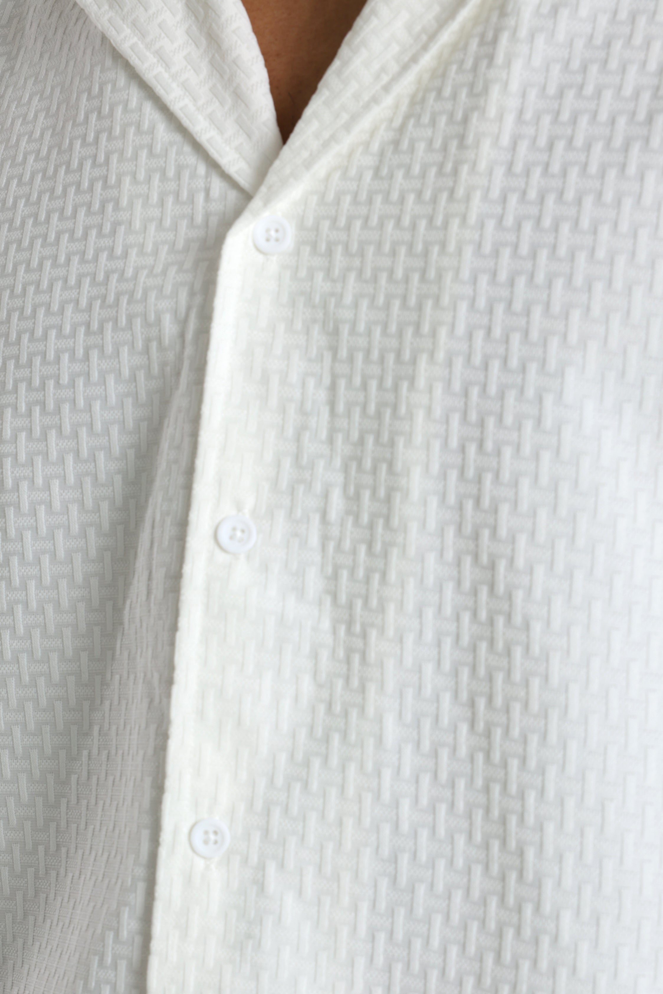 Strukturiertes Hemd - Offwhite