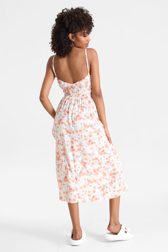 Midikleid - Orange + Offwhite
