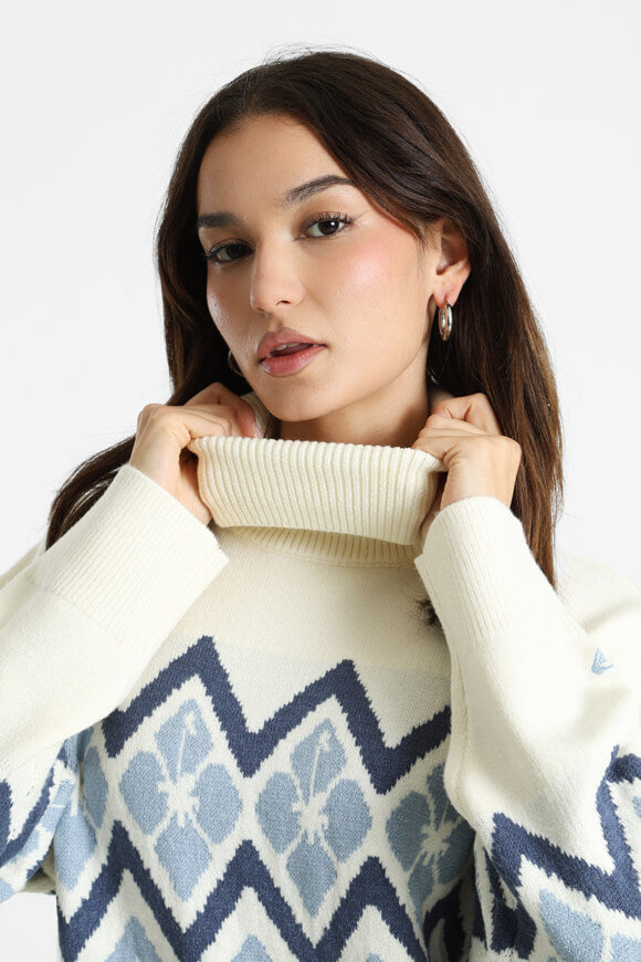 Oversized knitted sweater - Egret