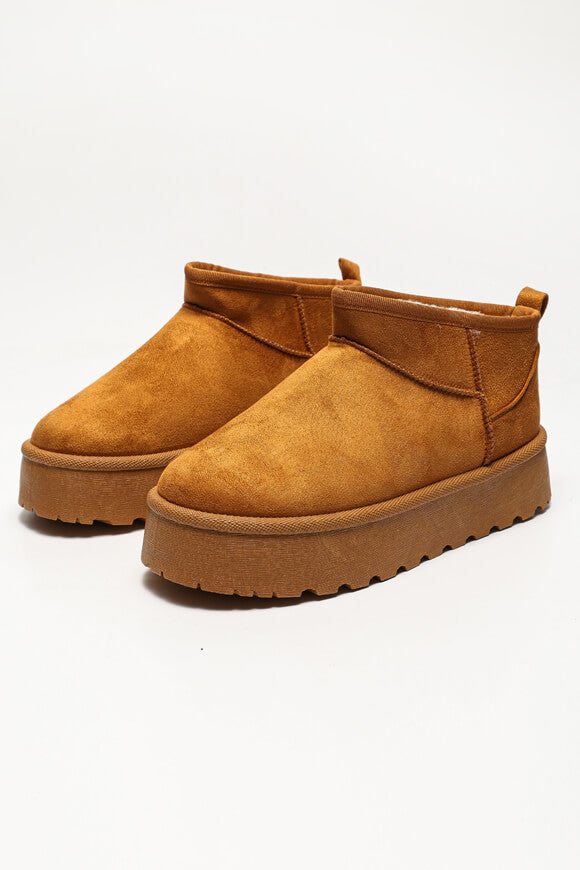 Bottines fourrées à plateau - Camel