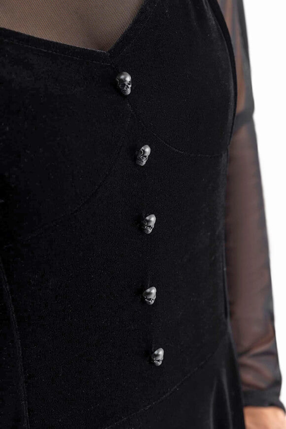 Illusionary Samt Minikleid - Black