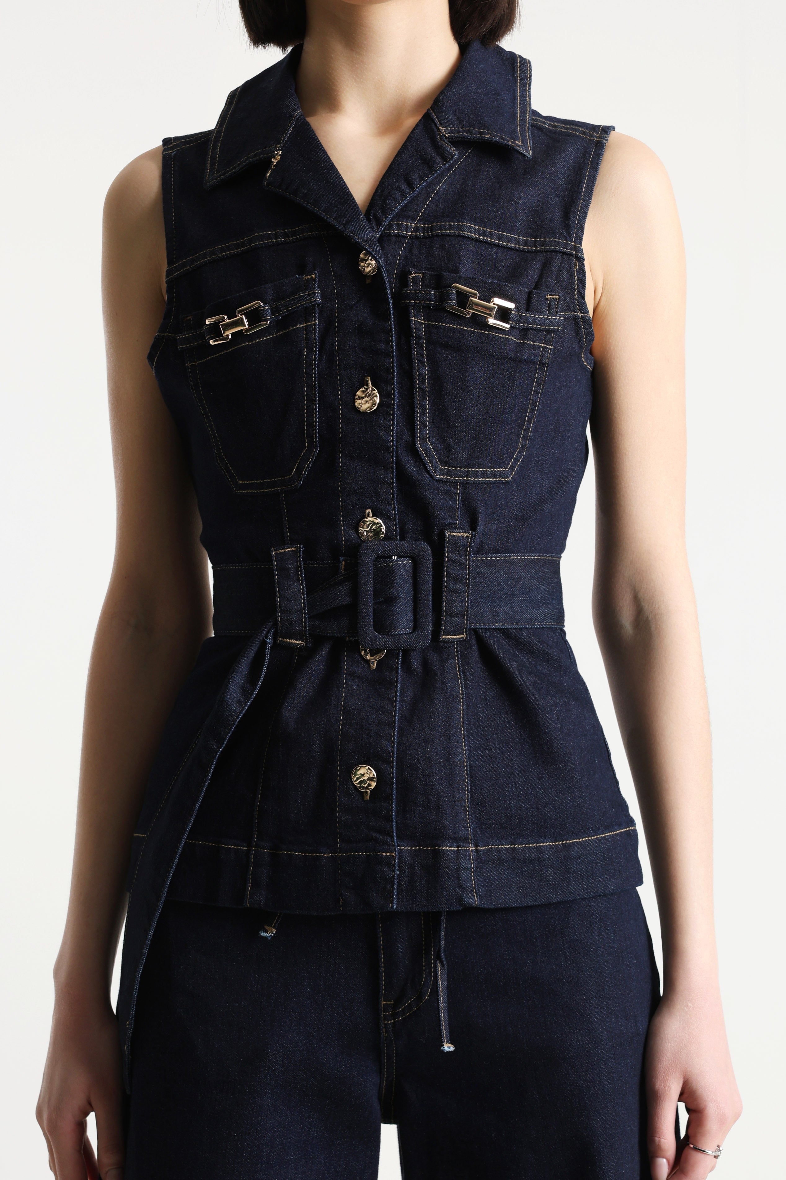 Jeansgilet - Dunkelblau