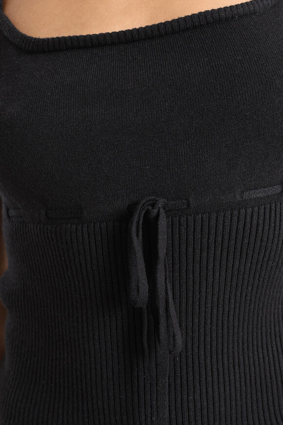 Crop top in maglia - nero