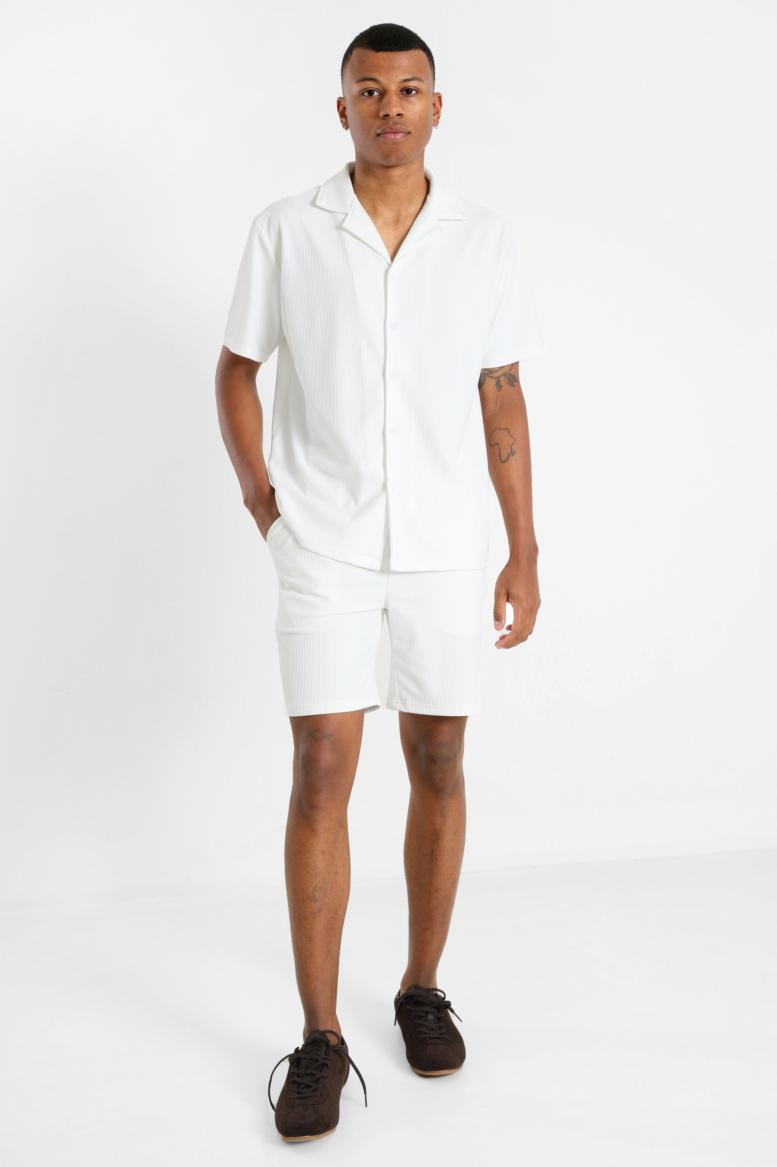Strukturiertes Hemd - Offwhite