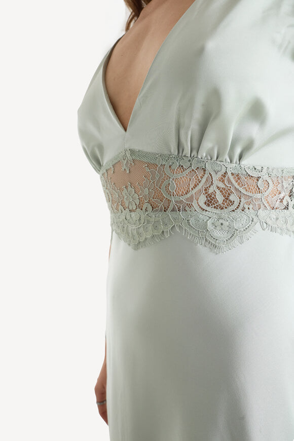 Maxi abito in raso - Salvia