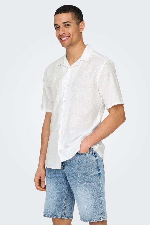ONSCAIDEN Leinenhemd - White