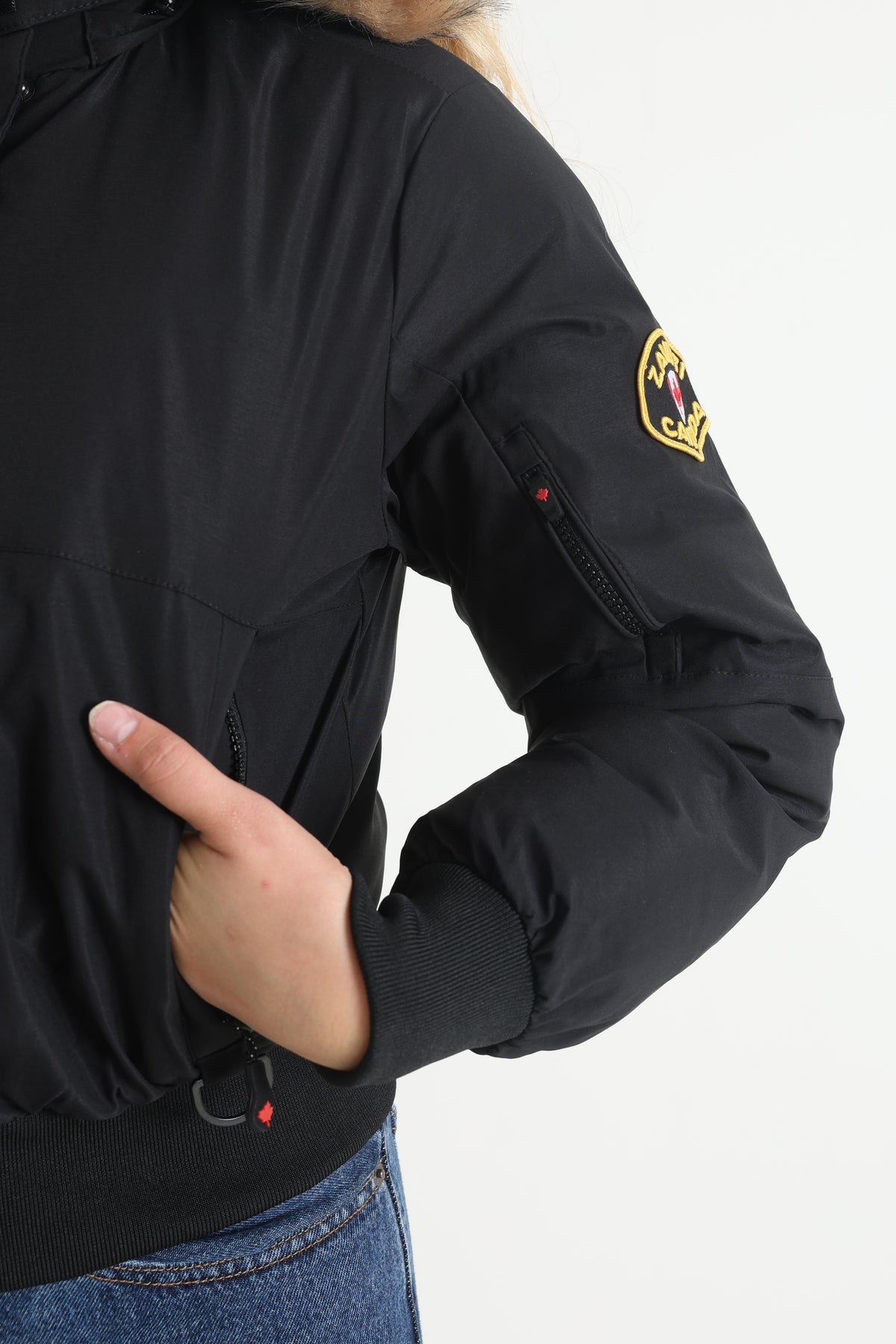 Olivia Wattierte Bomberjacke - Jet Black