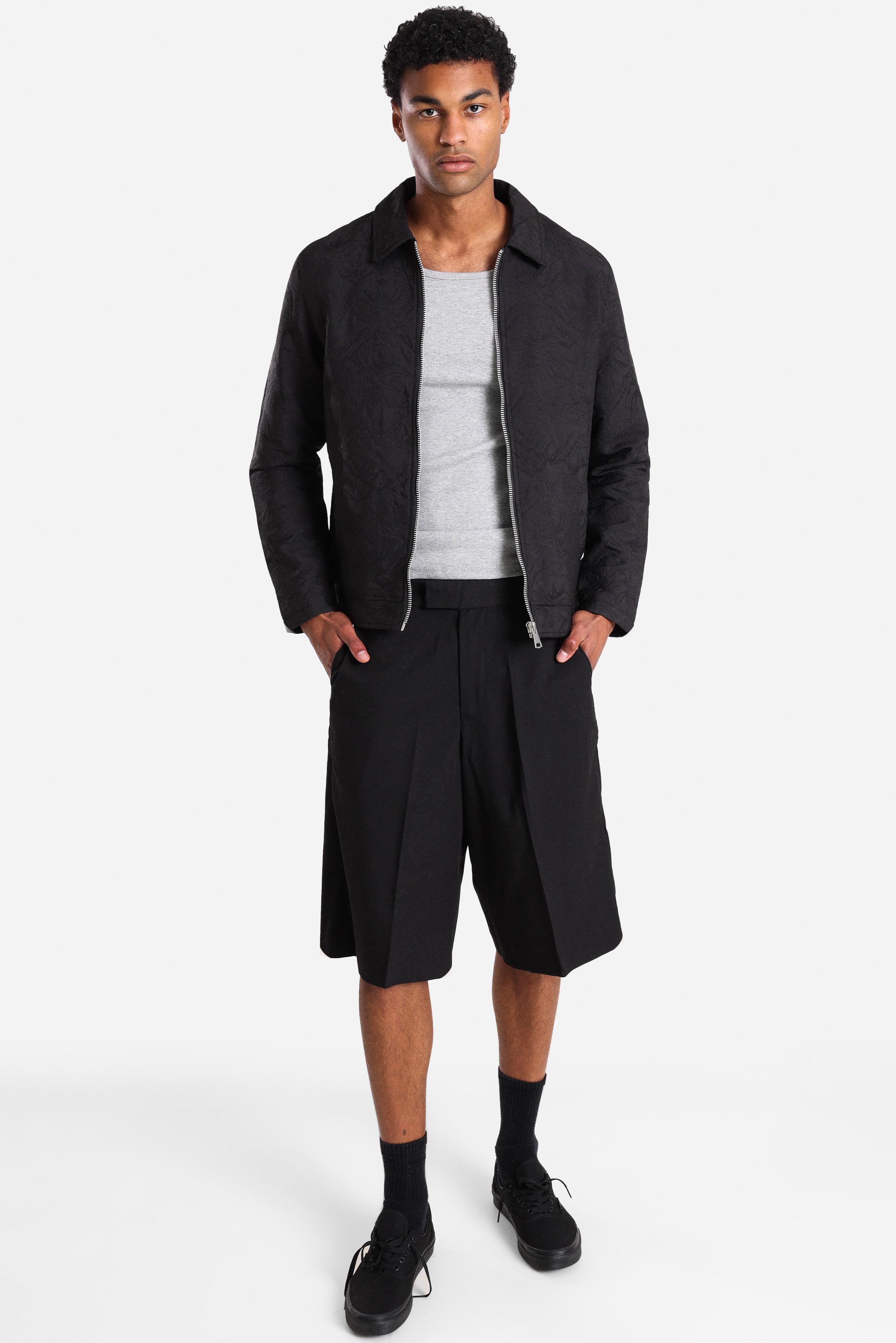 Leichte strukturierte Jacke - Black