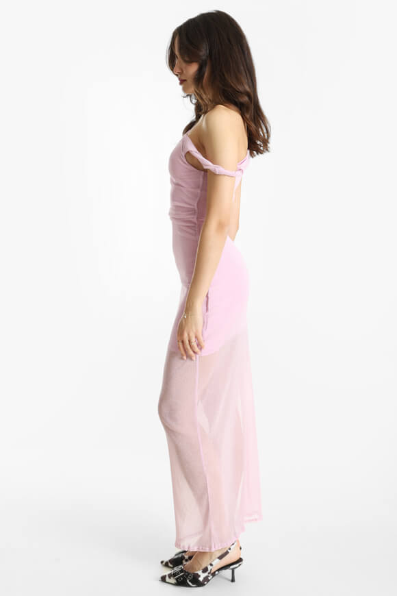 Robe maxi une épaule pailletée - rose clair