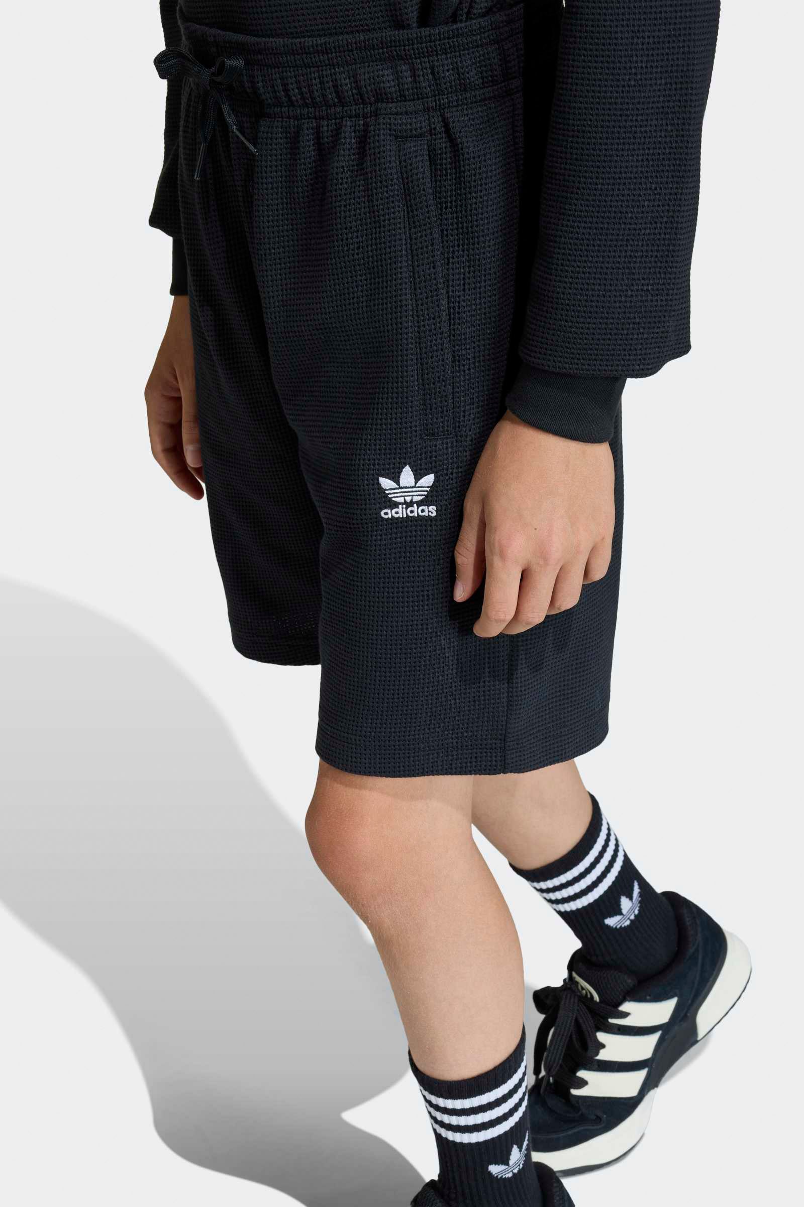Waffle fabric shorts - Black