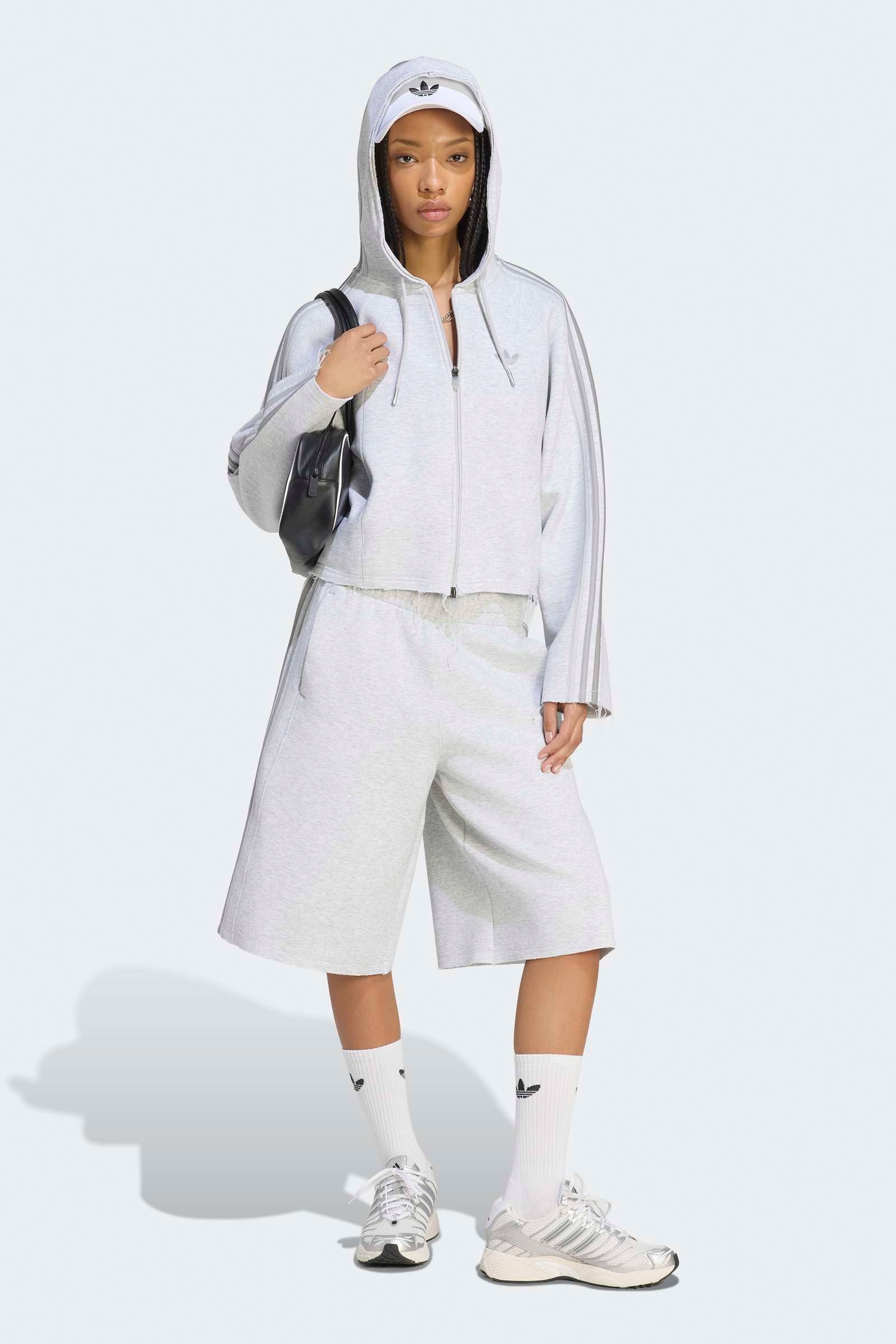 Oversize Kapuzensweatjacke - Light Grey Heather