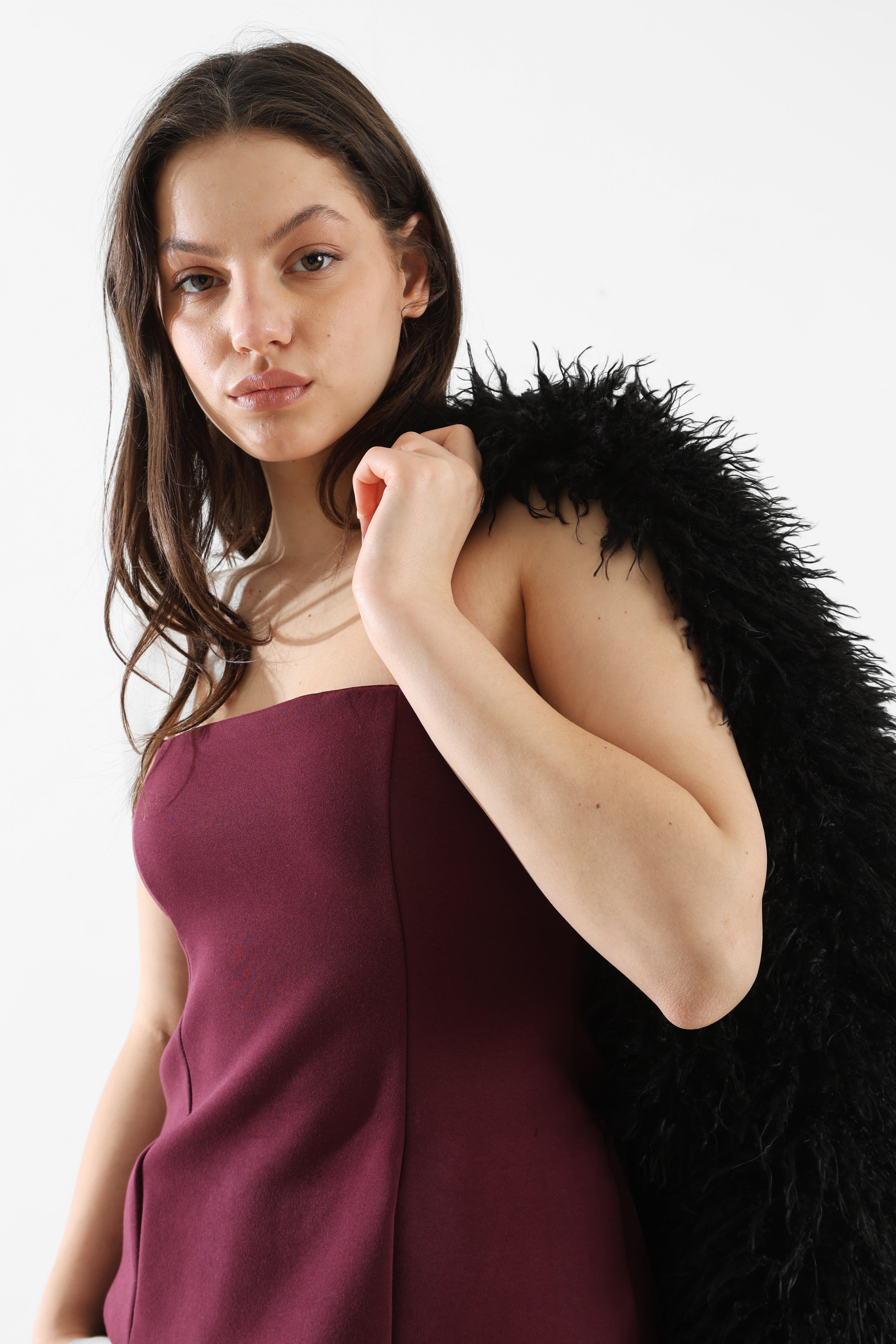 Bandeau crop top - Bordeaux