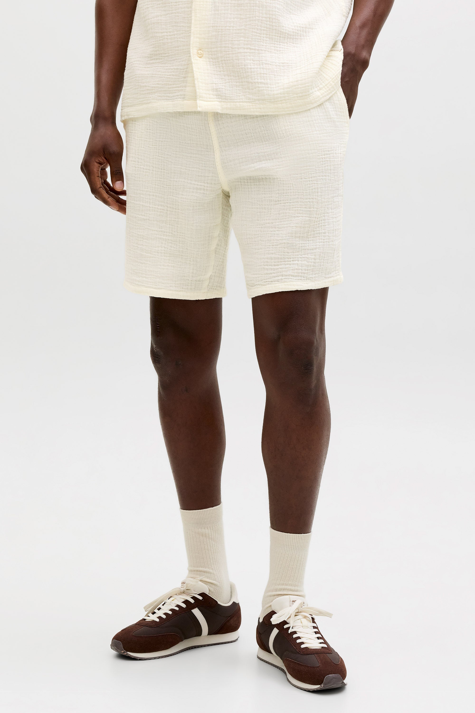 JPSTJAIDEN short en mousseline - Cloud Dancer