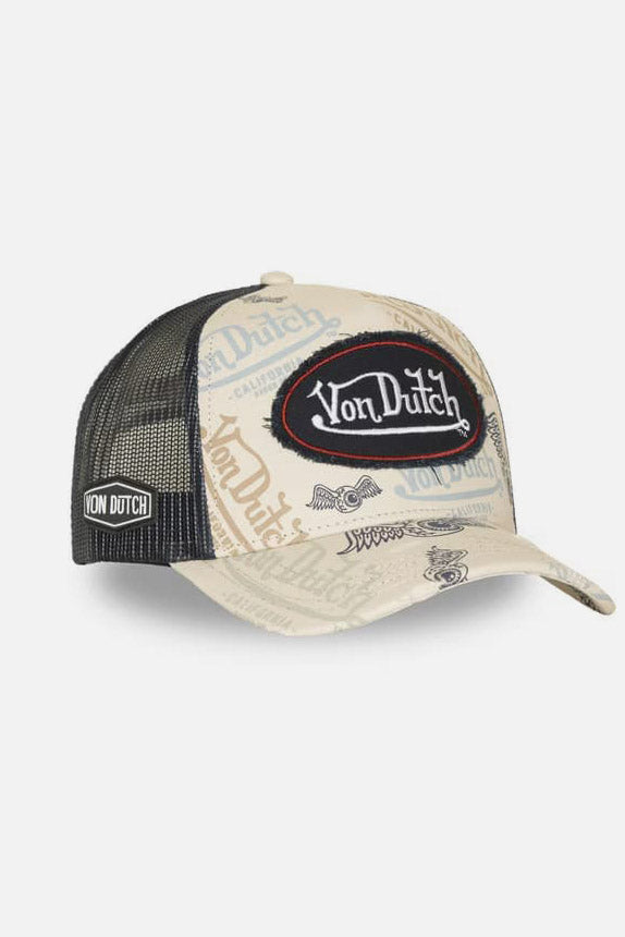 Trucker Cap / Snapback - Light Beige + Navy