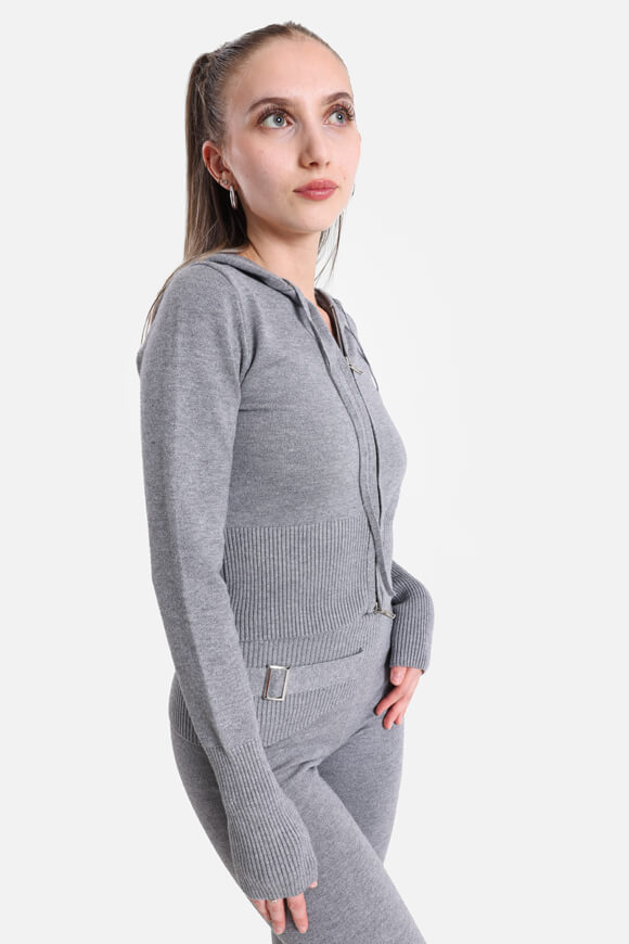 Crop Strickjacke - Grau