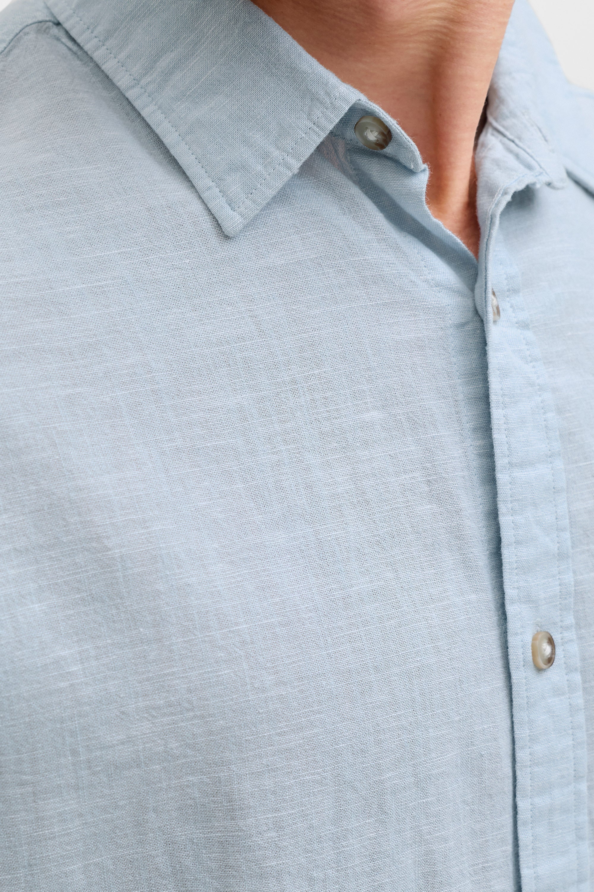 JJESUMMER Leinenhemd - Celestial Blue