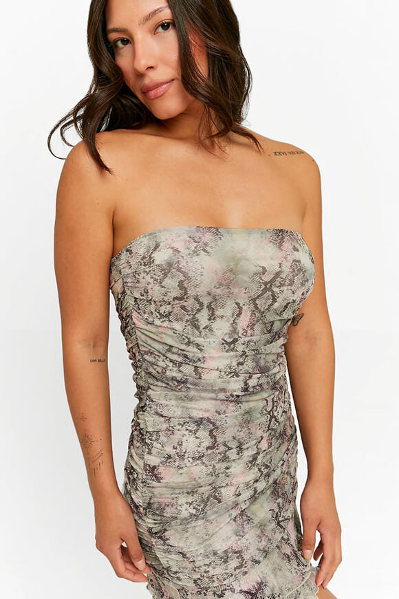 Mesh bandeau mini dress - Multicolored