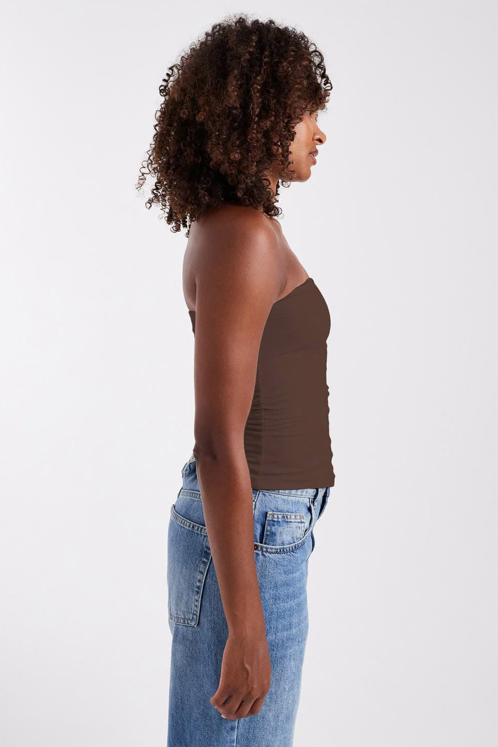TSMADISON Asymmetrisches Bandeau-Top - Chocolate Brown