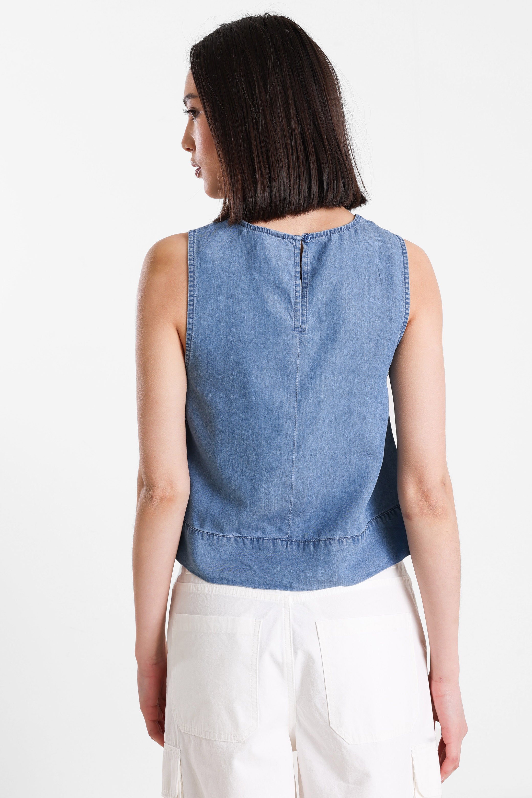 ONLDORSI Crop Top - Medium Blue Denim