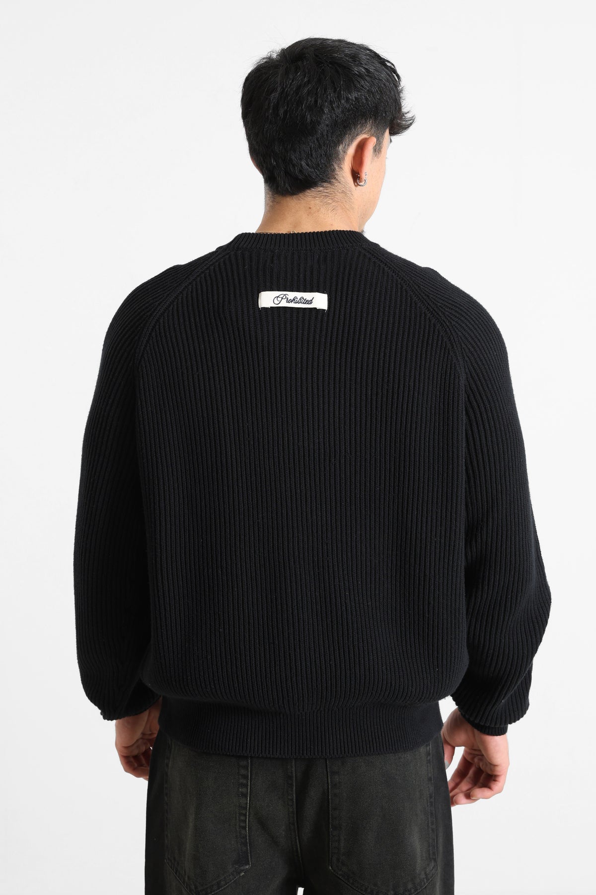 Campus pull en tricot côtelé - Black