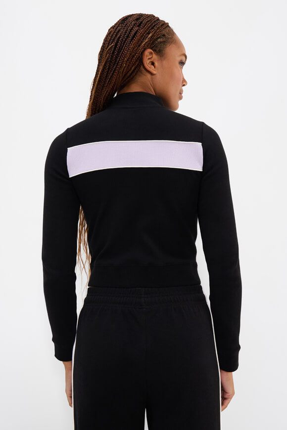 Snowmass Crop Sweatjacke - Black + Lilac