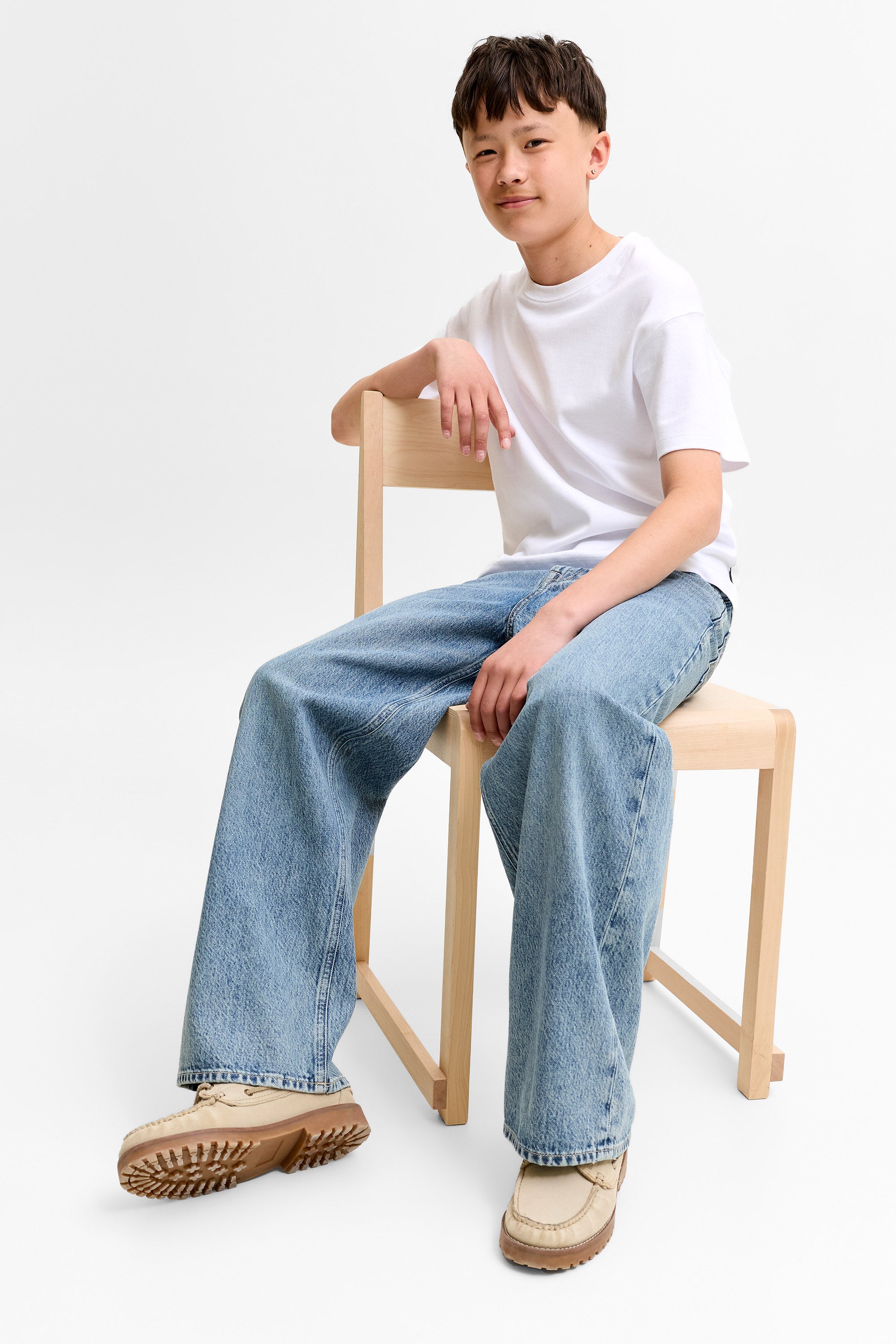 JJIDAVE Wide Leg Jeans - Blau Denim