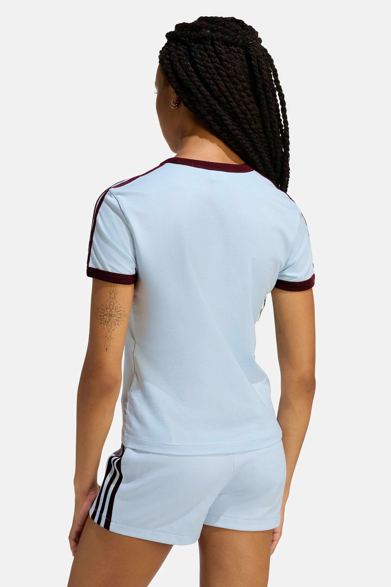 T-Shirt - Crystal Sky + Maroon