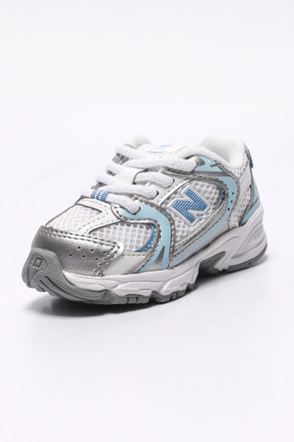 Core Baby Sneaker - White + Light Blue + Silver