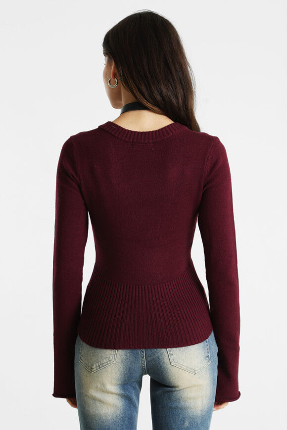 Knitted sweater - Bordeaux